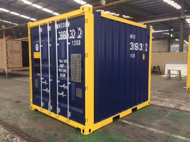 donkerblauwe container
